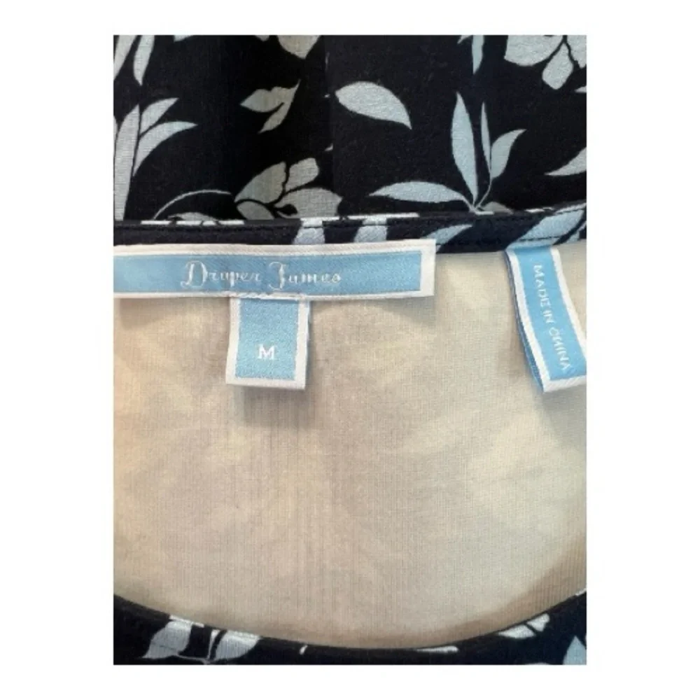 EUC Draper James navy & light blue floral a-line dress – size M - Picture 6 of 8